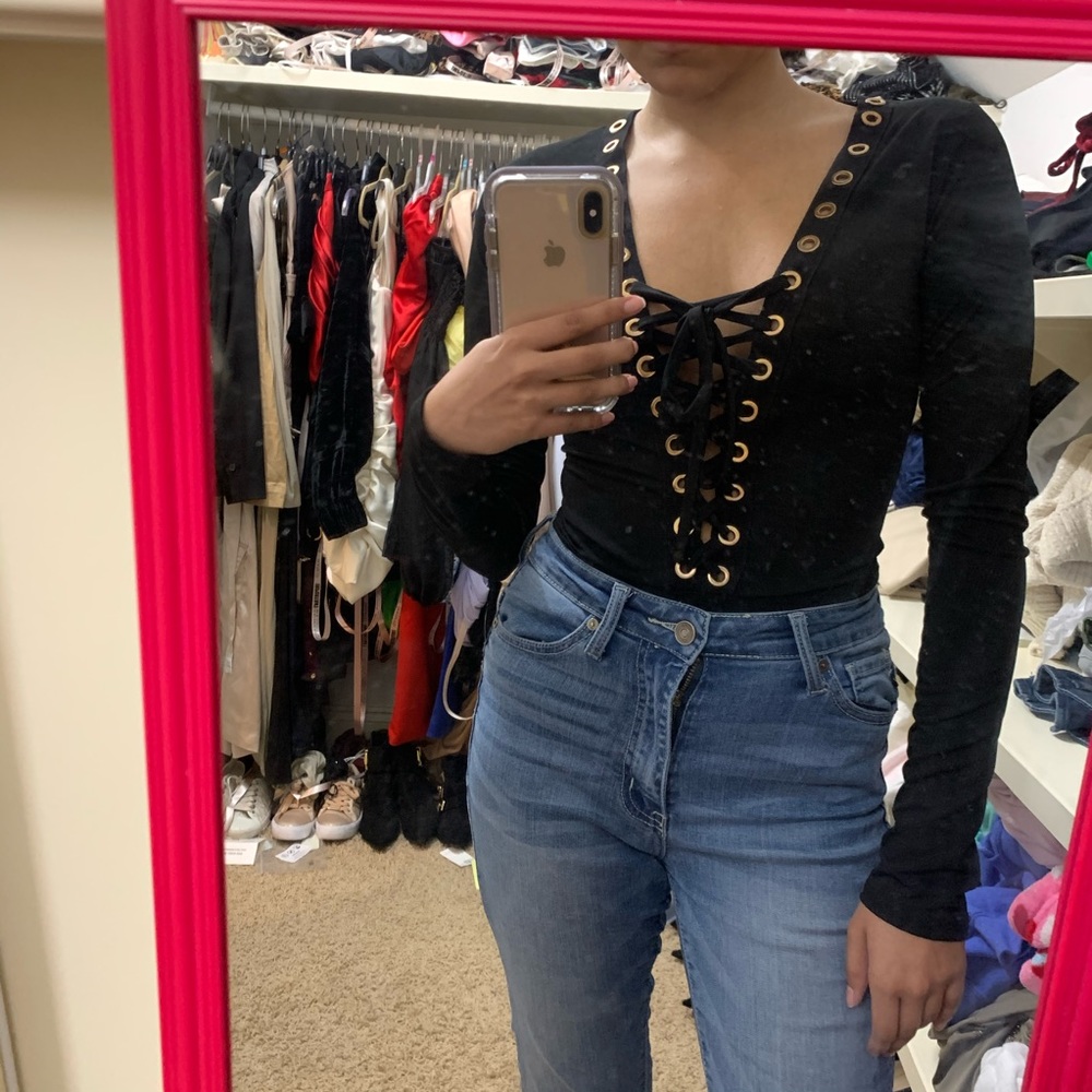 Black lace up bodysuit - Picture 6 of 6